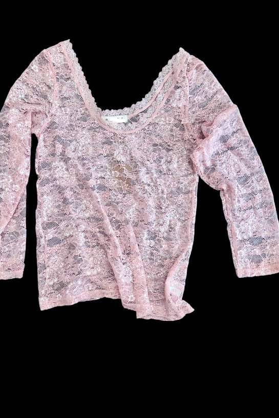 Lace Vintage Layer Top - Pink
