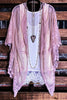 VINTAGE ANGEL LACE KIMONO DUSTER IN PALE PINK