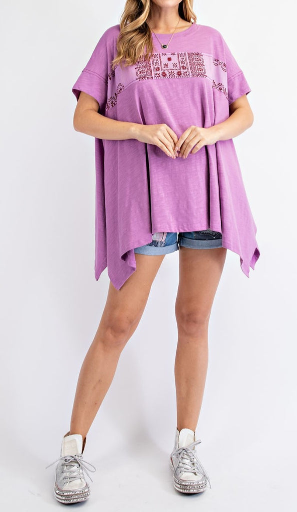 All For The Best 100% Cotton Top in Lilac