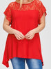 CITY OF LOVE LACE TUNIC IN RED