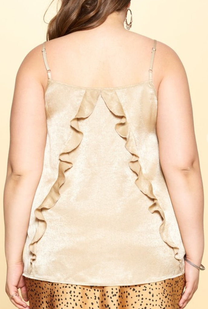 STYLE CRUSH TAUPE SATIN TOP --------------SALE