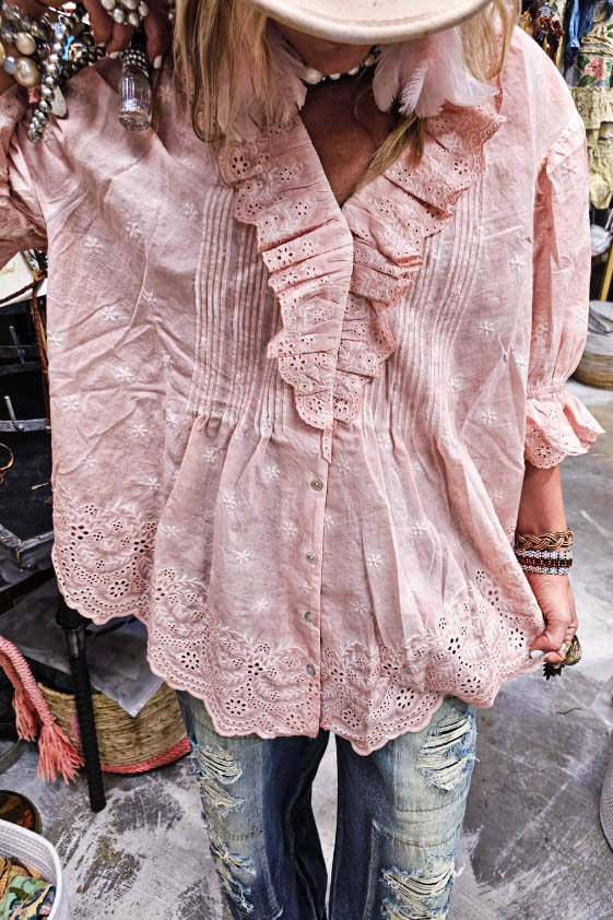 Vintage Harmony Linen Pink Top