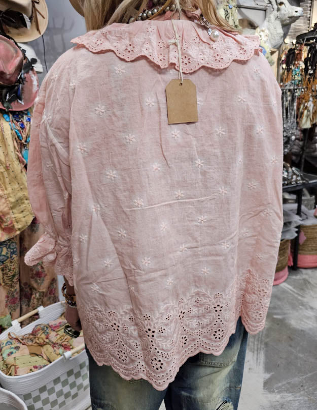 Vintage Harmony Linen Pink Top