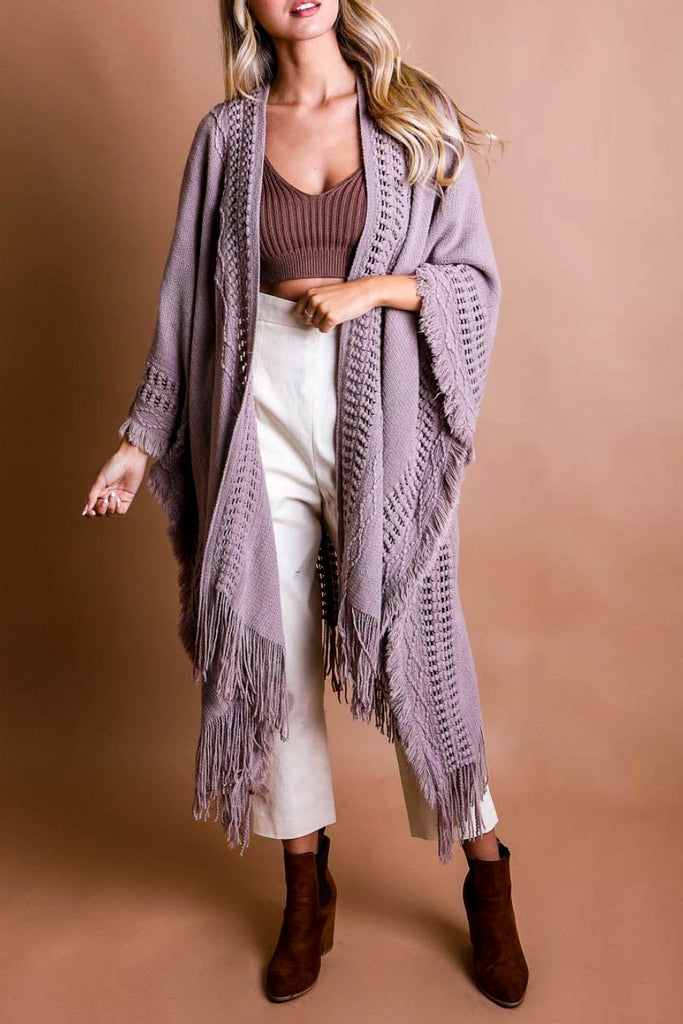 ENJOY THE JOURNEY BOHO KIMONO IN ASH MOCHA