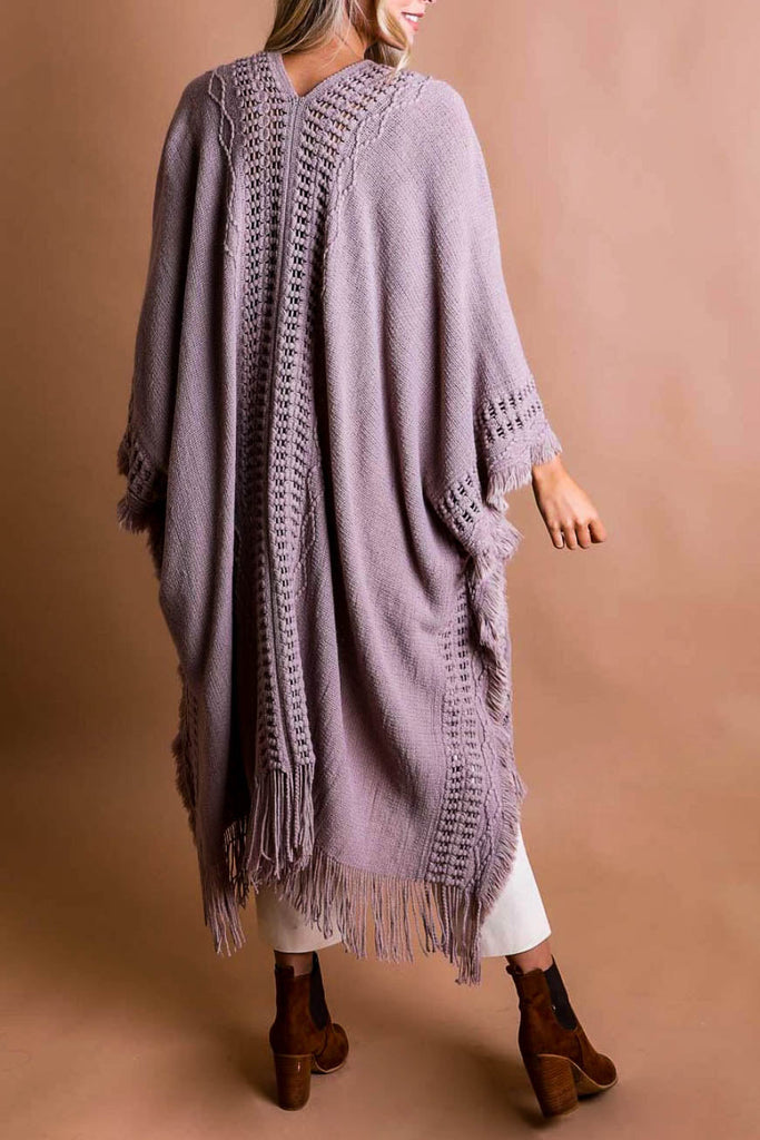 ENJOY THE JOURNEY BOHO KIMONO IN ASH MOCHA