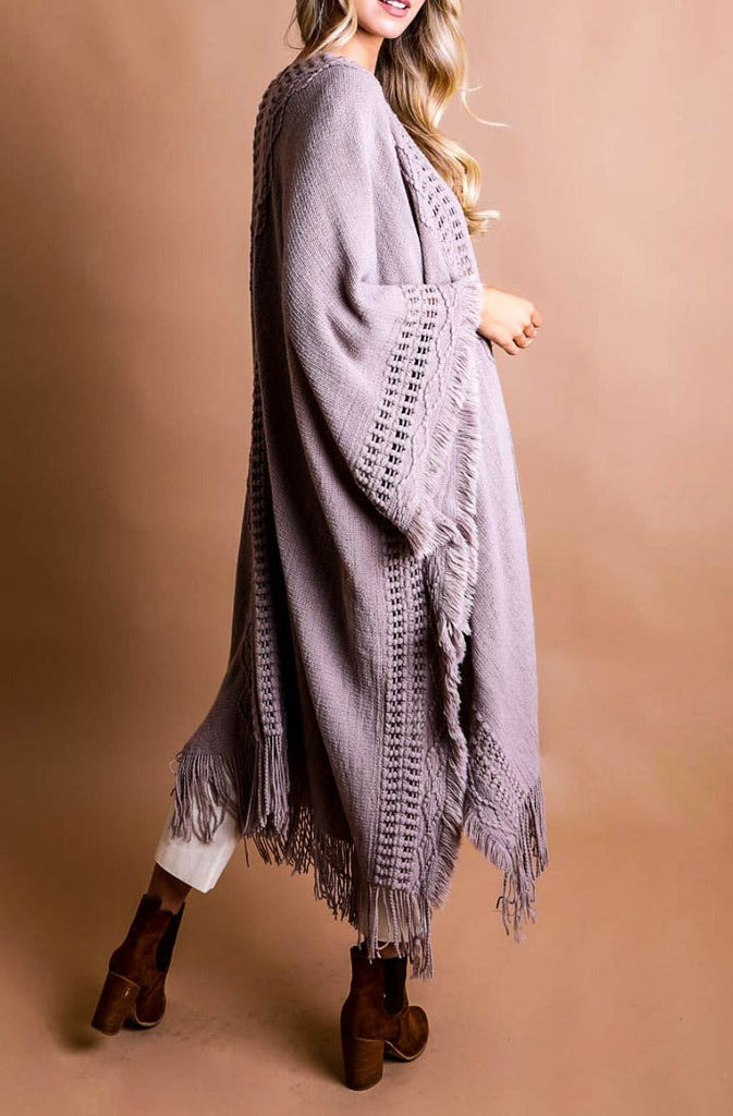 ENJOY THE JOURNEY BOHO KIMONO IN ASH MOCHA