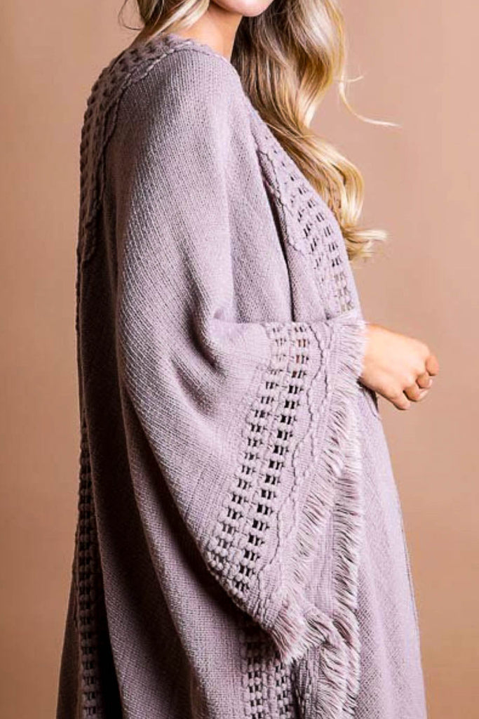 ENJOY THE JOURNEY BOHO KIMONO IN ASH MOCHA