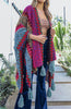 Authentic Beauty Crochet Kimono in Magenta and Multi-Color