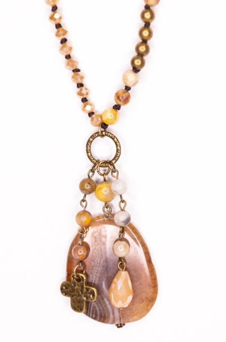 AGATA POLISHED & JASPER NATURAL STONE NECKLACE