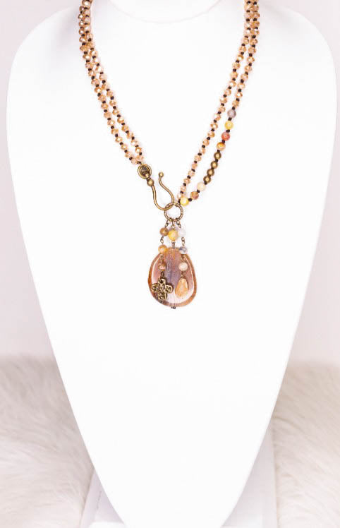 AGATA POLISHED & JASPER NATURAL STONE NECKLACE