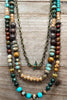 Blissful Balance Rain Forest   Layered Natural Stone Necklace