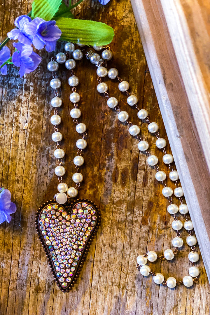 My Love Story Crystal Heart Necklace