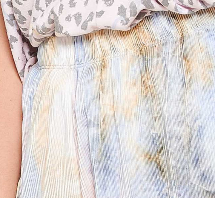 1X-3X SIZE -PLUS SIZE TIE DYE BLUE & PINK PLEATED WIDE PANTS --------- SALE