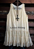 Beige Lace Sleeveless Dress------------Sale