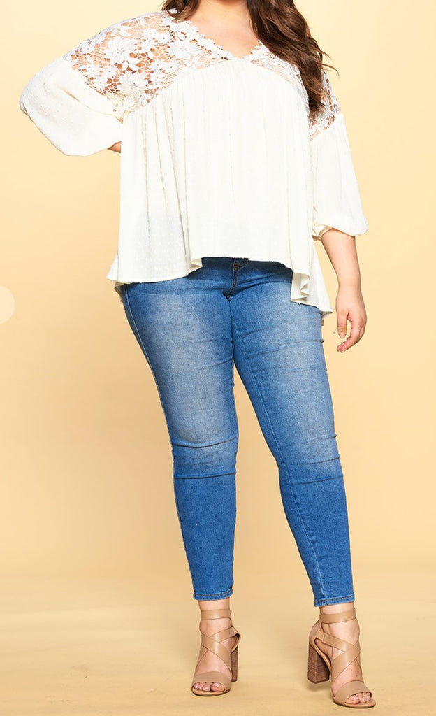 Darling Love Of Life Lace Blouse in Off White