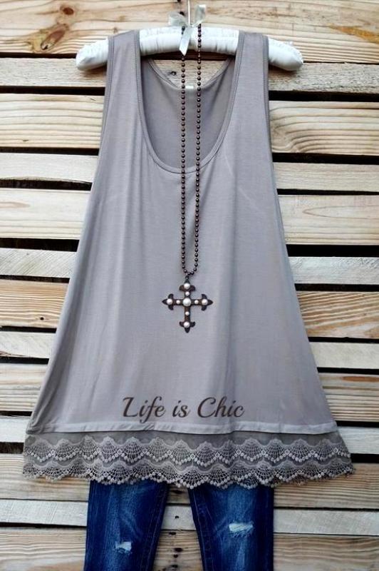 LACE LAYERING BASIC SLIP TOP IN SOLID TAUPE [product vendor] - Life is Chic Boutique