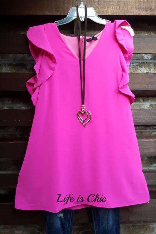 FAB EMBELLISHED DETAIL TUNIC IN PINK [product vendor] - Life is Chic Boutique