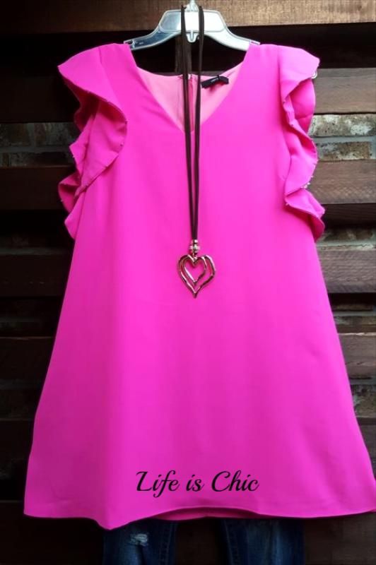 FAB EMBELLISHED DETAIL TUNIC IN PINK [product vendor] - Life is Chic Boutique