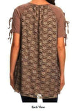 ROMANCE IN THE CITY LACE TOP IN BROWNLACE TOP IN BROWN-------------sale