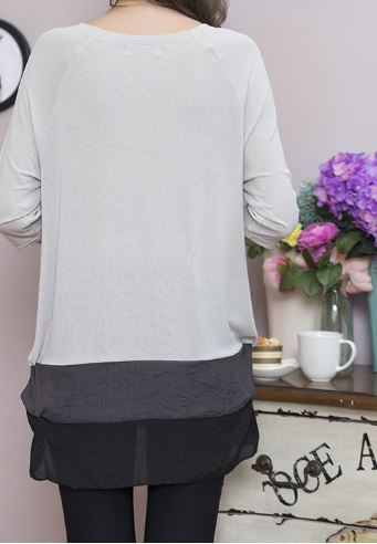 FOREVER MY LOVE STYLISH T-TUNIC IN GRAY ----sale