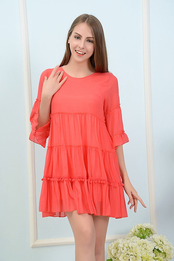 Graceful Glamour Dress - Coral [product vendor] - Life is Chic Boutique