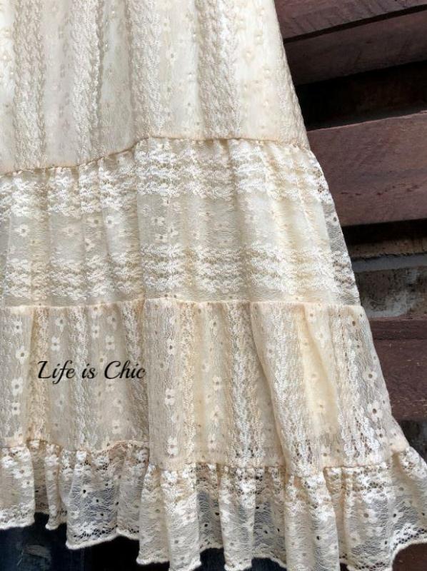Beige Lace Sleeveless Dress------------Sale
