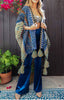 Authentic Beauty Crochet Kimono in Blue and Multi-Color