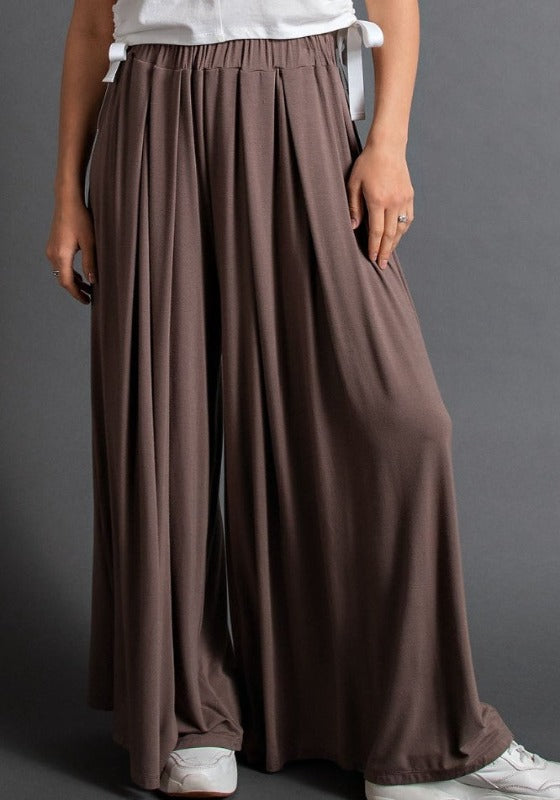 DEFINE COMFORT PALAZZO BROWN PANTS