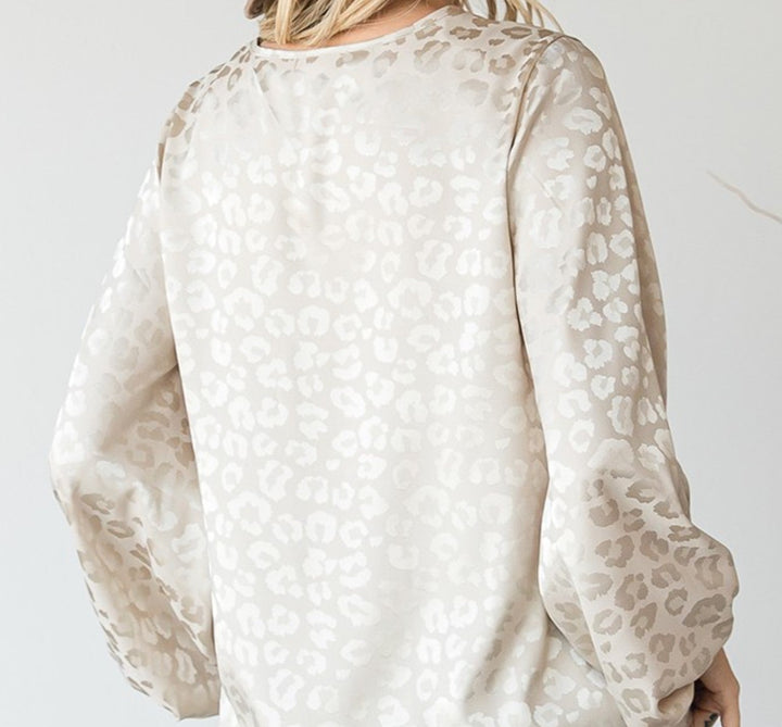 TIMELESS GLAMOUR SATIN BLOUSE IN CHAMPAGNE ------- SALE