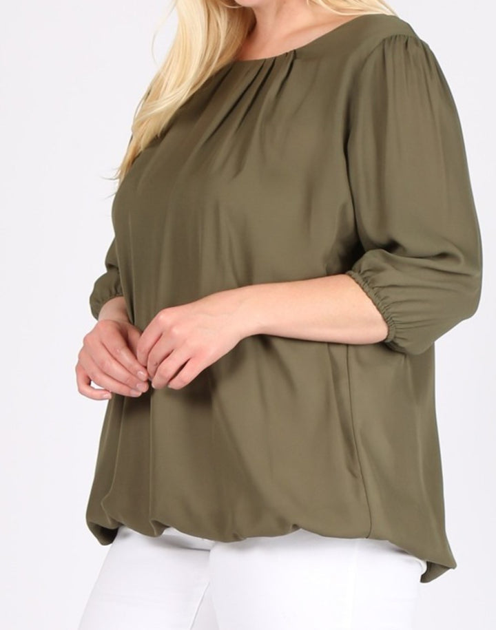 Blouse Plus Size in Olive --------Sale