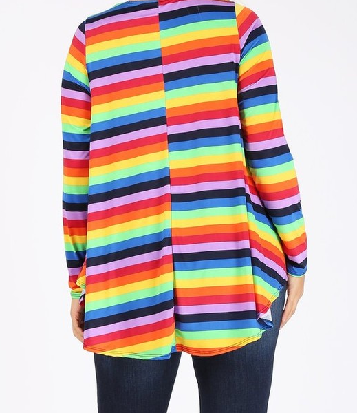 COLORS OF THE RAINBOW LONG SLEEVE TOP ---- sale