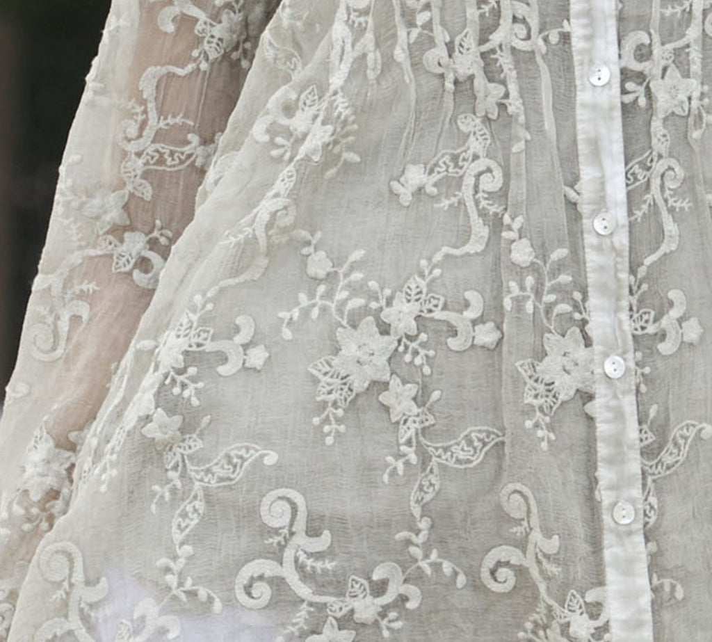 PURE PERFECTION BOHO-CHIC 100% SILK  SET TOP & JACKET IN CRYSTAL COLOR