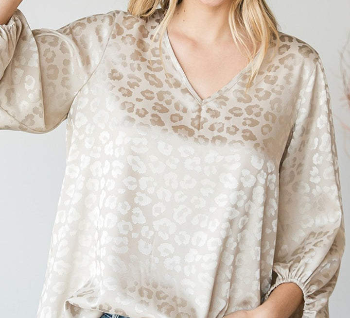 TIMELESS GLAMOUR SATIN BLOUSE IN CHAMPAGNE ------- SALE