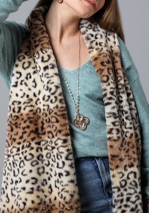 COLD WEATHER STYLISH CHARM FAUX FUR LEOPARD VEST