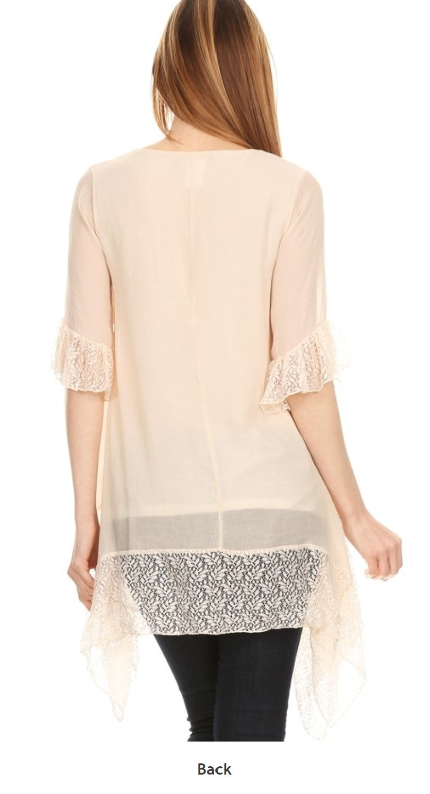 ROMANTIC MODERN LACE ASYMMETRIC DRESS IN BEIGE