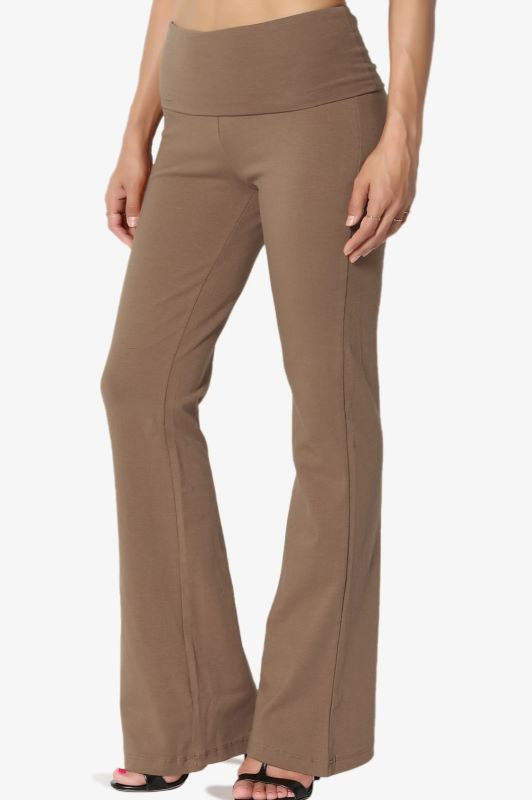YOGA COTTON PANTS LEGGINGS PLUS SIZE IN MOCHA