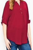 * 2X & 3X ) CALL THIS CLASSIC TOP IN BURGUNDY ---------SALE