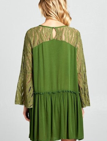 LOVED BY ME LACE DRESS IN OLIVE Size 6-12------------sale