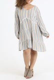 Without Worry  Striped Dress in Multi-Color