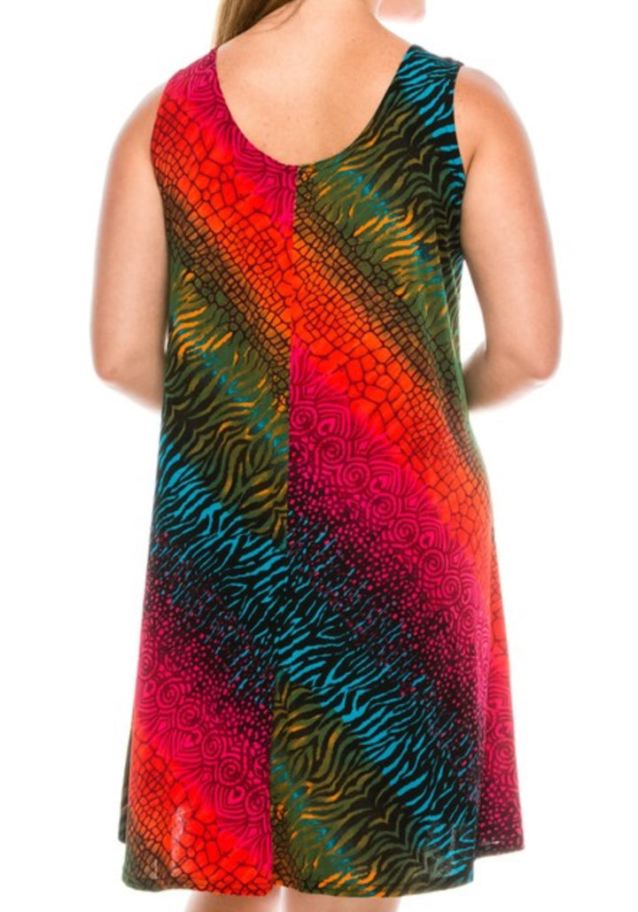 DESERT WINDS ANIMAL PRINT DRESS IN MULTI-COLOR-------SALE