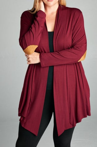 JUST THAT A CASUAL CARDI JACKET ELBOW PATCH IN CHARCOAL------sale