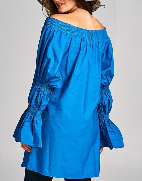 GO GIRL STYLISH BOHO EMBROIDERED DRESS IN BLUE-------sale