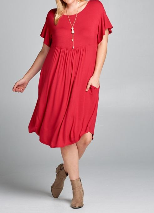 XL SIZE RUBY RED DRESS-------SALE