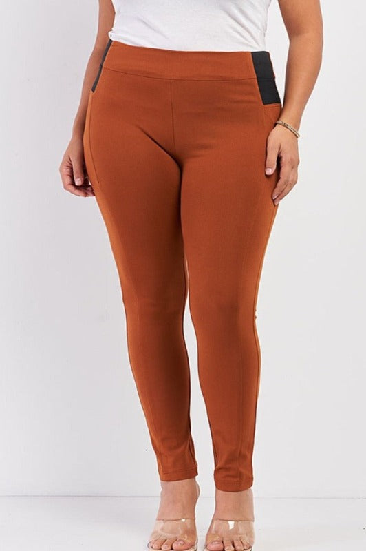 PLUS SIZE SKINNY PANTS IN RUST