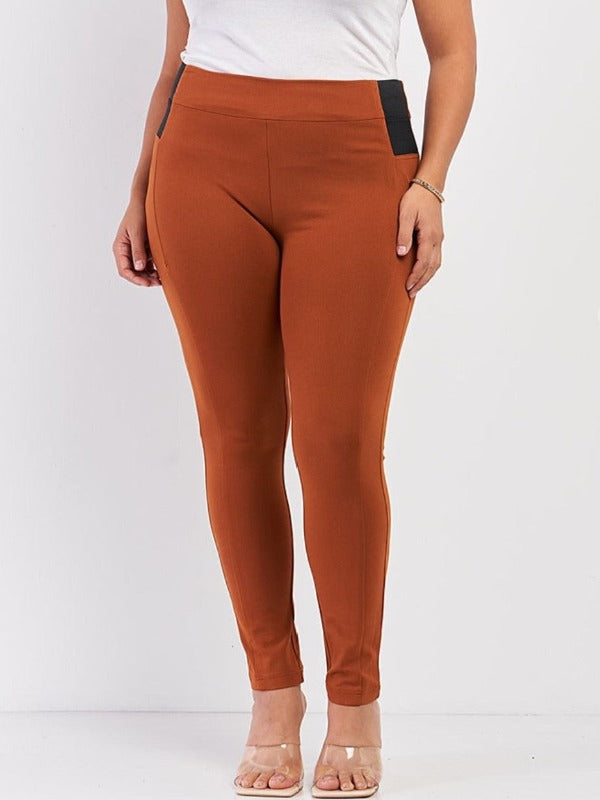 PLUS SIZE SKINNY PANTS IN RUST