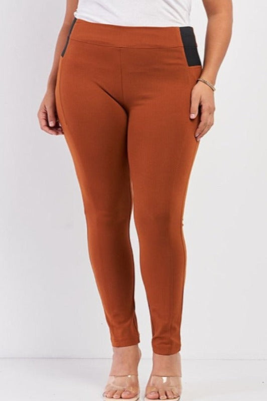 PLUS SIZE SKINNY PANTS IN RUST