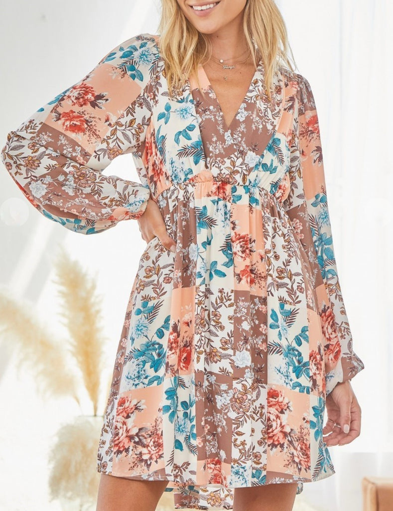 DRESS MULTI-COLOR FLORAL PLUS SIZE ----------SALE
