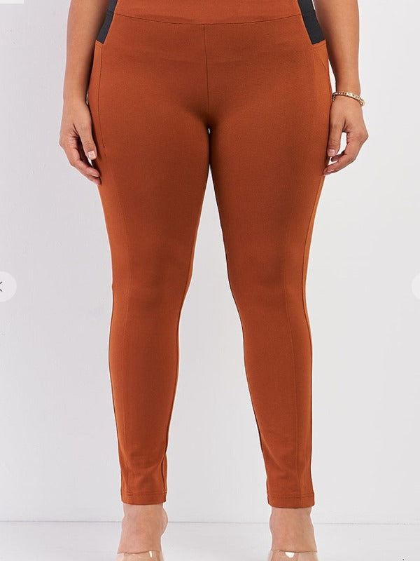 PLUS SIZE SKINNY PANTS IN RUST