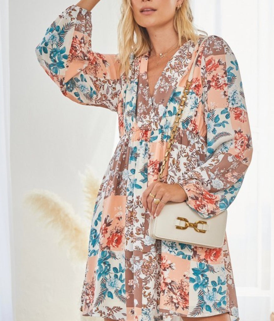 DRESS MULTI-COLOR FLORAL PLUS SIZE ----------SALE