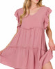 ADORABLY YOURS DRESS CASUAL IN MAUVE--------SALE